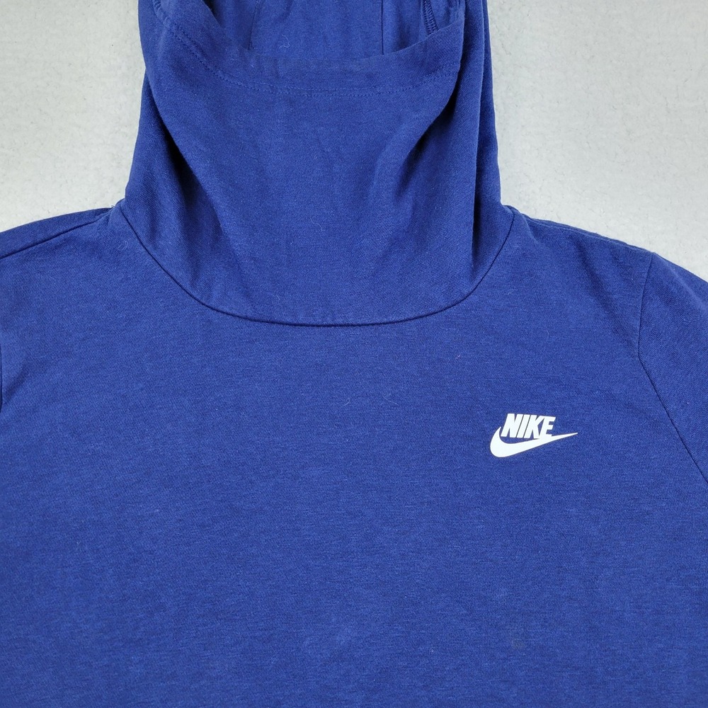 Nike Hoodie Mens Large Blue Pullover BV4526-492 Swoosh Logo Athletic Sweatshirt